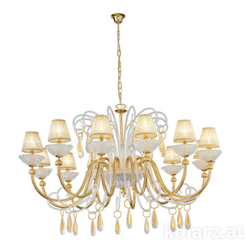 Kolarz 5100.81230 Chandelier BRAIDA, Murano Glass, 24 Carat Gold, 140, 12 lights Люстра