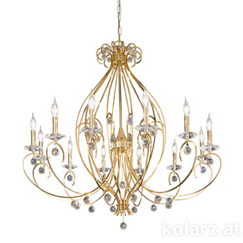 Kolarz 0232.812.3.KpT Chandelier CARAT, 24 Carat Gold, 110, 12 lights Люстра