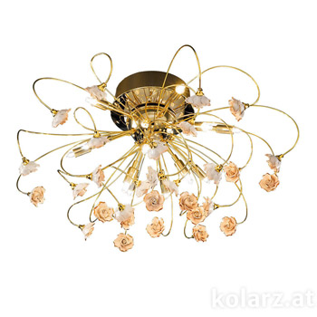 Kolarz 1307.112.3.R1R Ceiling Light TWISTER ROSY, 24 Carat Gold, 65 Потолочный светильник
